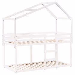 vidaXL Kids' Bed Roof Bed Canopy Rooftop White 203x95.5x142 cm Solid Wood Pine - Additional view 2