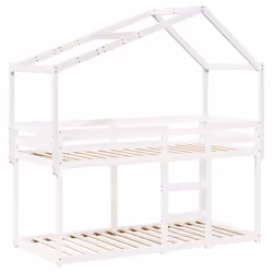 vidaXL Kids' Bed Roof Bed Canopy Rooftop White 203x80.5x142 cm Solid Wood Pine - Additional view 2