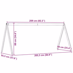 vidaXL Kids' Bed Roof Bed Canopy Rooftop White 209x95.5x88 cm Solid Wood Pine - Additional view 8