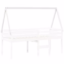 vidaXL Kids' Bed Roof Bed Canopy Rooftop White 199x95.5x88 cm Solid Wood Pine - Additional view 2