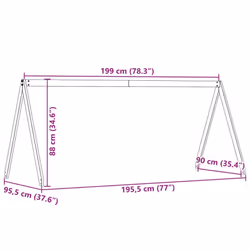 vidaXL Kids' Bed Roof Bed Canopy Rooftop White 199x95.5x88 cm Solid Wood Pine - Additional view 3