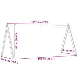 vidaXL Kids' Bed Roof Bed Canopy Bed Rooftop 199x80.5x88 cm Solid Wood Pine