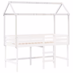 vidaXL Kids' Bed Roof Bed Canopy Rooftop White 217x95.5x159 cm Solid Wood Pine - Additional view 2