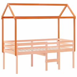 vidaXL Kids' Bed Roof Bed Canopy Wax Brown 207x80.5x151.5 cm Solid Wood Pine - Additional view 2