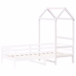 vidaXL Kids' Bed Roof Bed Canopy Rooftop White 118x70x176.5 cm Solid Wood Pine - Additional view 2