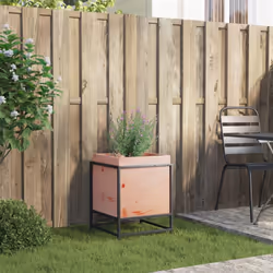 vidaXL Garden Planter Outdoor Flower Pot Planter Pot Wax Brown Solid Wood Pine - solid douglas wood, 40 x 40 x 50 cm