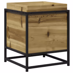 vidaXL Garden Planter Outdoor Flower Pot Planter Pot Wax Brown Solid Wood Pine - impregnated pine, 40 x 40 x 50 cm - Additional view 6