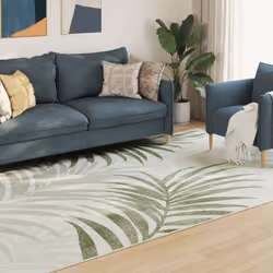 vidaXL Indoor and Outdoor Rug Short Pile Mat Area Rug Anti Slip Carpet Runner - leaf, 190 x 300 cm - Additional view 2
