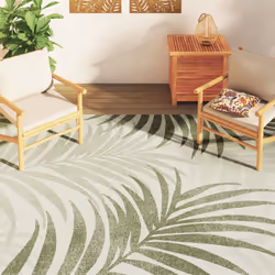 vidaXL Indoor and Outdoor Rug Short Pile Mat Area Rug Anti Slip Carpet Runner - leaf, 190 x 300 cm - Additional view 5