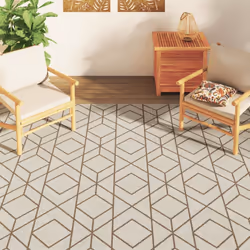 vidaXL Indoor and Outdoor Rug Short Pile Mat Area Rug Anti Slip Carpet Runner - geometrical, 190 x 300 cm - Additional view 2