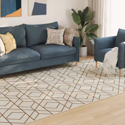 vidaXL Indoor and Outdoor Rug Short Pile Mat Area Rug Anti Slip Carpet Runner - geometrical, 190 x 300 cm - Additional view 5