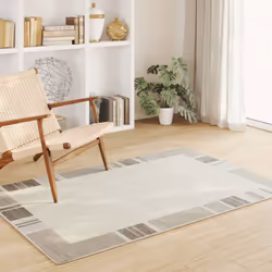 vidaXL Indoor and Outdoor Rug Short Pile Mat Area Rug Anti Slip Carpet Runner - border, 120 x 180 cm - Additional view 5