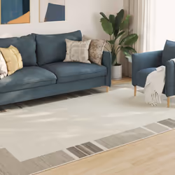 vidaXL Indoor and Outdoor Rug Short Pile Mat Area Rug Anti Slip Carpet Runner - border, 190 x 300 cm - Additional view 5