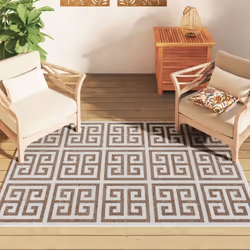 vidaXL Indoor and Outdoor Rug Short Pile Mat Area Rug Anti Slip Carpet Runner - square, 120 x 180 cm - Additional view 2