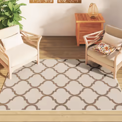vidaXL Indoor and Outdoor Rug Short Pile Mat Area Rug Anti Slip Carpet Runner - arabic, 120 x 180 cm - Additional view 2