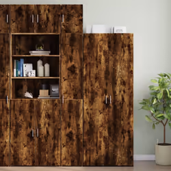 vidaXL Wall Cabinet Bathroom Shelf Wall Hanging Cabinet White Engineered Wood - smoked oak - Additional view 2