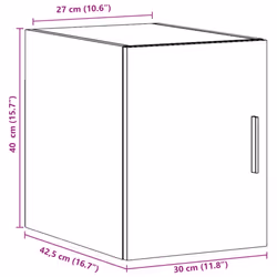 vidaXL Wall Cabinet Bathroom Shelf Wall Hanging Cabinet White Engineered Wood - smoked oak - Additional view 3