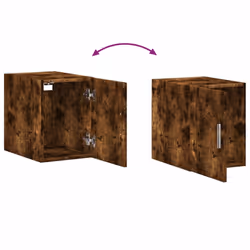 vidaXL Wall Cabinet Bathroom Shelf Wall Hanging Cabinet White Engineered Wood - smoked oak - Additional view 6