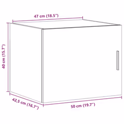 vidaXL Wall Cabinet Bathroom Storage Cabinet Concrete Grey Engineered Wood - concrete grey