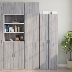 vidaXL Wall Cabinet Bathroom Storage Cabinet Concrete Grey Engineered Wood - grey sonoma