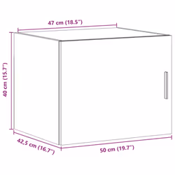 vidaXL Wall Cabinet Bathroom Storage Cabinet Concrete Grey Engineered Wood - grey sonoma