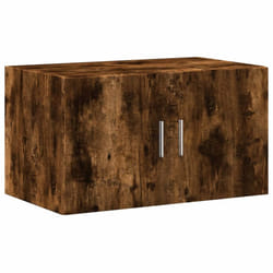 vidaXL Wall Cabinet Bathroom Shelf Wall Hanging Cabinet Black Engineered Wood - smoked oak
