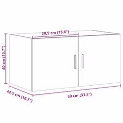vidaXL Wall Cabinet Bathroom Shelf Wall Hanging Cabinet White Engineered Wood - grey sonoma - Additional view 10