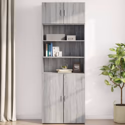 vidaXL Wall Cabinet Bathroom Shelf Wall Hanging Cabinet White Engineered Wood - grey sonoma