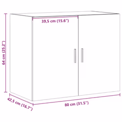 vidaXL Wall Cabinet Bathroom Wall Hanging Cabinet Engineered Wood - black
