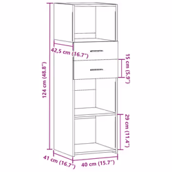 vidaXL Highboard Sideboard Cabinet Storage Cupboard Engineered Wood - grey sonoma - Additional view 9