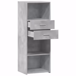 vidaXL Highboard Sideboard Cabinet Storage Cupboard Brown Oak Engineered Wood - concrete grey - Additional view 6