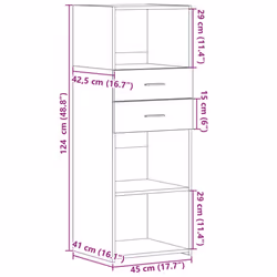 vidaXL Highboard Sideboard Cabinet Storage Cupboard Brown Oak Engineered Wood - grey sonoma - Additional view 3