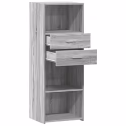 vidaXL Highboard Sideboard Cabinet Storage Cupboard Brown Oak Engineered Wood - grey sonoma - Additional view 6
