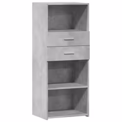 vidaXL Highboard Sideboard Cabinet Storage Cupboard Brown Oak Engineered Wood - concrete grey