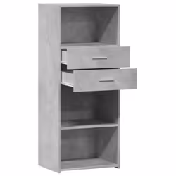 vidaXL Highboard Sideboard Cabinet Storage Cupboard Brown Oak Engineered Wood - concrete grey - Additional view 6