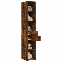 vidaXL Highboard Sideboard Cabinet Storage Cupboard White Engineered Wood - smoked oak - Additional view 2