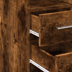 vidaXL Highboard Sideboard Cabinet Storage Cupboard White Engineered Wood - smoked oak - Additional view 6