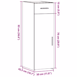 vidaXL Sideboard Cupboard Side Cabinet Highboard Grey Sonoma Engineered Wood - white - Additional view 3