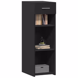 vidaXL Sideboard Storage Cupboard Cabinet Highboard Smoked Oak Engineered Wood - black - Additional view 2