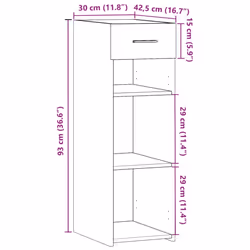vidaXL Sideboard Storage Cupboard Cabinet Highboard Smoked Oak Engineered Wood - concrete grey - Additional view 3