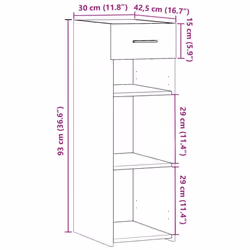 vidaXL Sideboard Storage Cupboard Cabinet Highboard Smoked Oak Engineered Wood - grey sonoma - Additional view 3