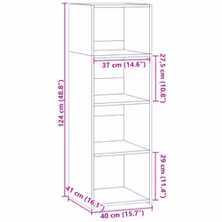 vidaXL Highboard Sideboard Side Cabinet Cupboard Concrete Grey Engineered Wood - sonoma oak - Additional view 3