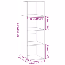 vidaXL Highboard Sideboard Side Cabinet Cupboard Concrete Grey Engineered Wood - smoked oak - Additional view 3