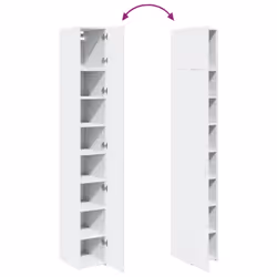 vidaXL Slim Storage Cabinet Highboard Sideboard Concrete Grey Engineered Wood - white - Additional view 8