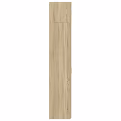 vidaXL Slim Storage Cabinet Highboard Sideboard Concrete Grey Engineered Wood - sonoma oak - Additional view 6