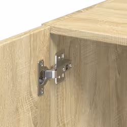 vidaXL Slim Storage Cabinet Highboard Sideboard Concrete Grey Engineered Wood - sonoma oak - Additional view 9