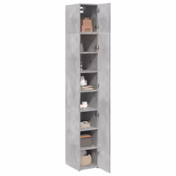 vidaXL Slim Storage Cabinet Highboard Sideboard Concrete Grey Engineered Wood - concrete grey