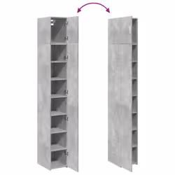 vidaXL Slim Storage Cabinet Highboard Sideboard Concrete Grey Engineered Wood - concrete grey - Additional view 8