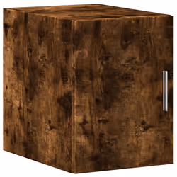 vidaXL Slim Storage Cabinet Highboard Sideboard Concrete Grey Engineered Wood - smoked oak - Additional view 4