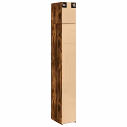 vidaXL Slim Storage Cabinet Highboard Sideboard Concrete Grey Engineered Wood - smoked oak - Additional view 7